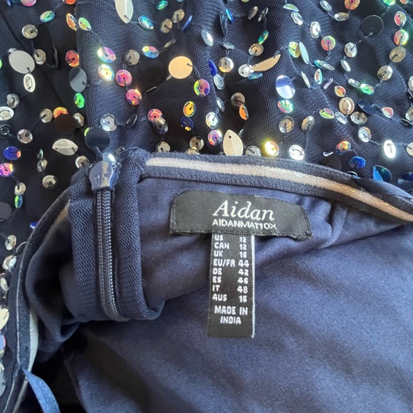 Jewelled sequin Aidan Mattox navy dress, never worn - Picture 3 of 3